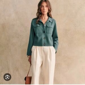 Sezane Betty Cardigan in Sage